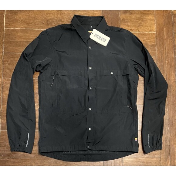 NWT Men's Fjallraven X Specialized Riders Wind Jacket Black Snap Up Size M Black - Picture 1 of 4